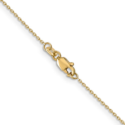 10K Yellow Gold .8mm D/C Cable With Lobster Clasp Chain Necklace