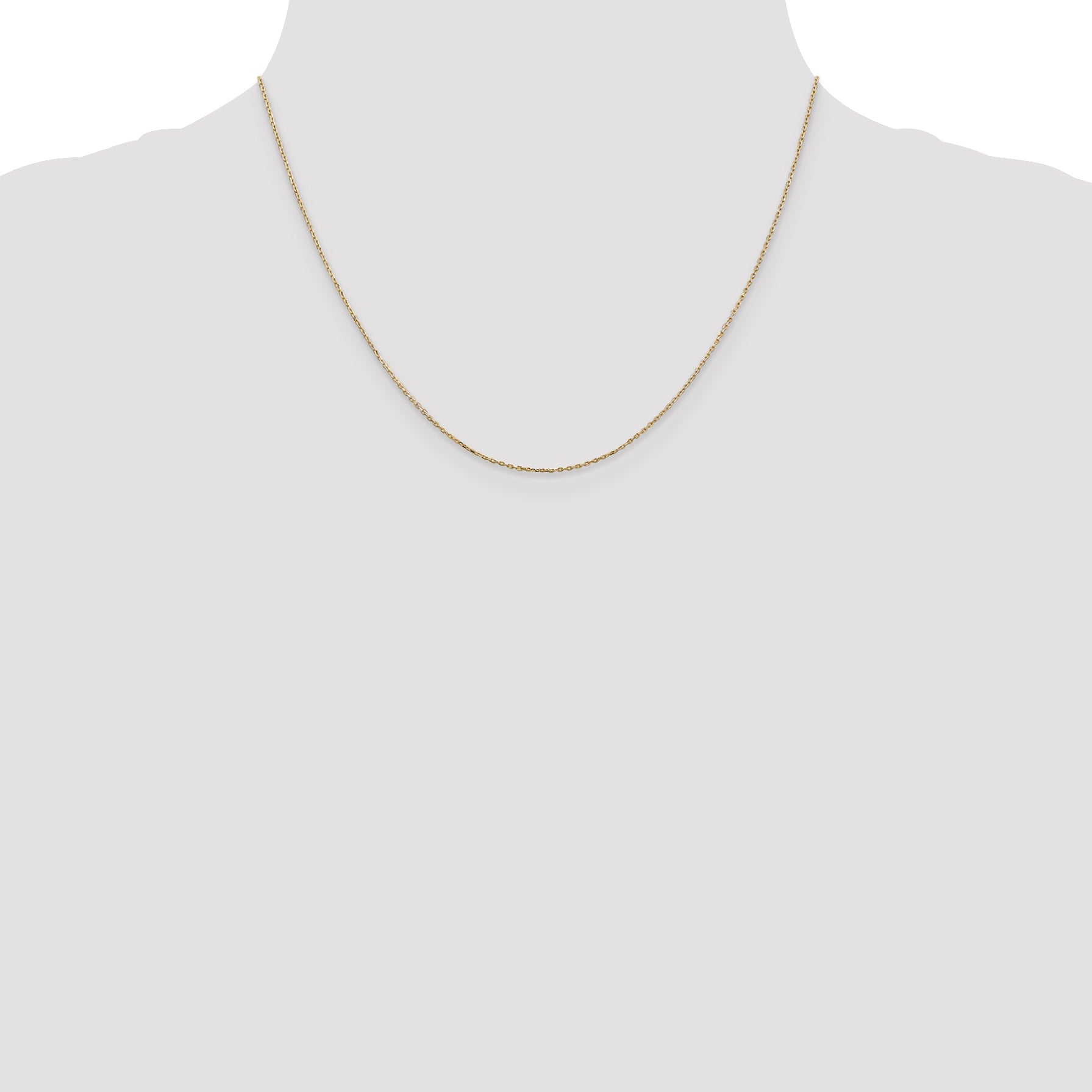 10K Yellow Gold .8mm D/C Cable With Lobster Clasp Chain Necklace
