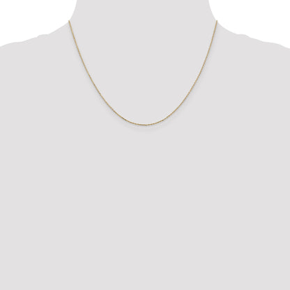 10K Yellow Gold .8mm D/C Cable With Lobster Clasp Chain Necklace