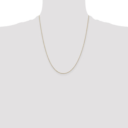 22 Inch 10K Yellow Gold .8mm D/C Cable With Lobster Clasp Chain Necklace