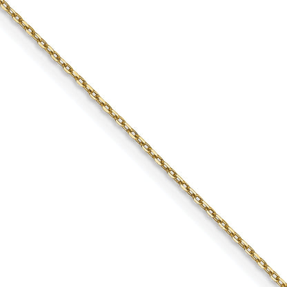10K Yellow Gold .8mm D/C Cable With Lobster Clasp Chain Necklace