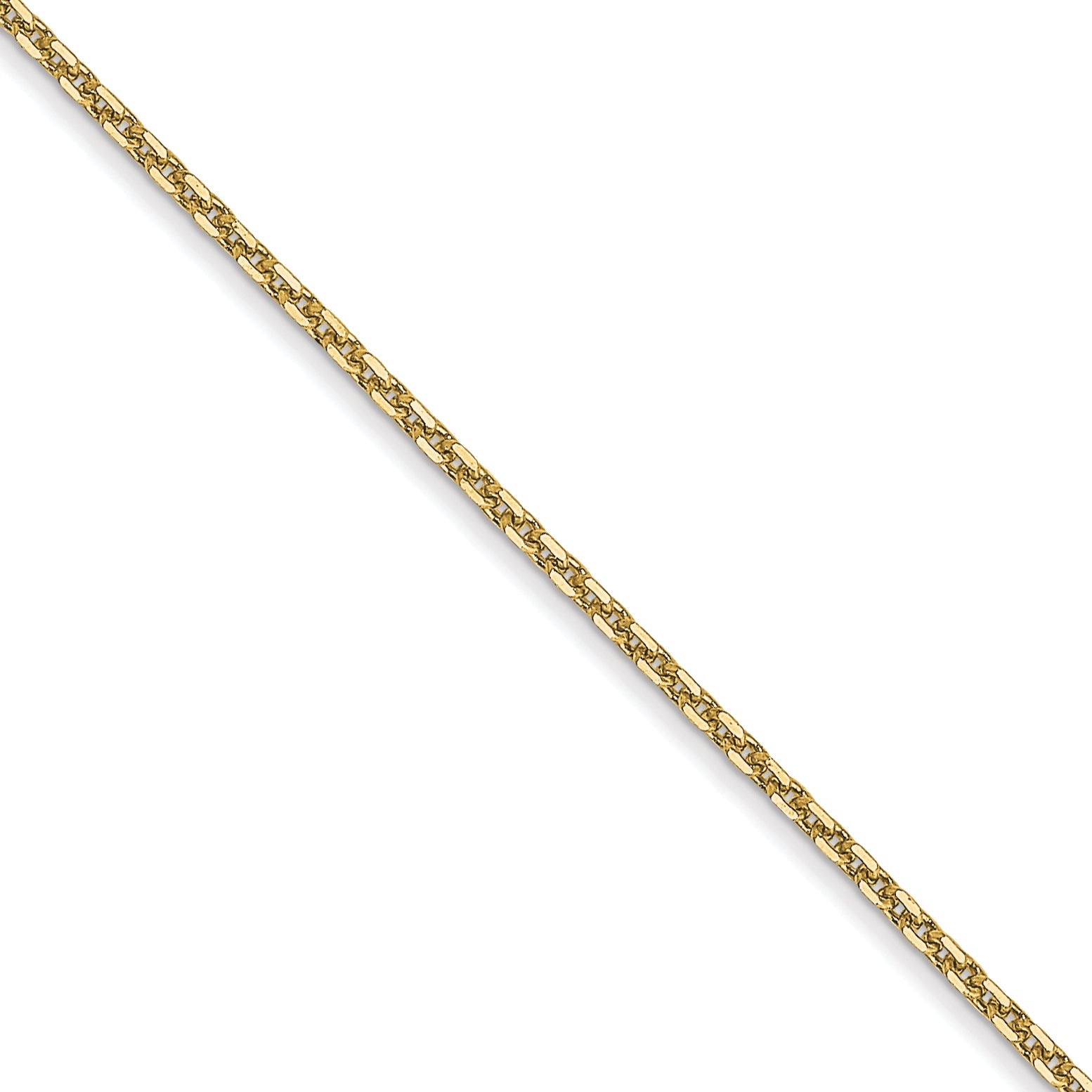 10K Yellow Gold .95mm D/C Cable Chain Necklace