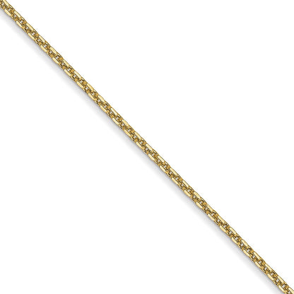 18 Inch 10K Yellow Gold .95mm D/C Cable Chain Necklace