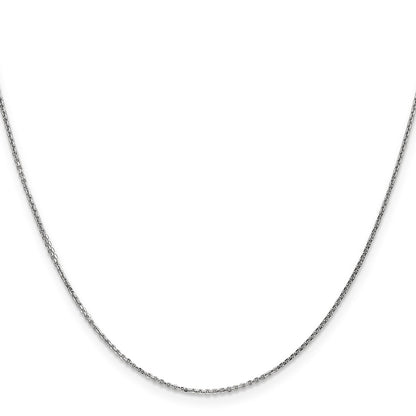 22 Inch 10K White Gold .95mm D/C Cable Chain Necklace