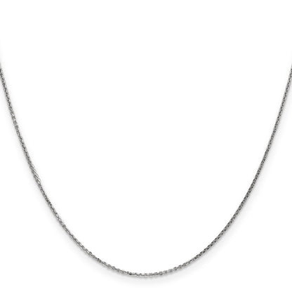 10K White Gold .95mm D/C Cable Chain Necklace
