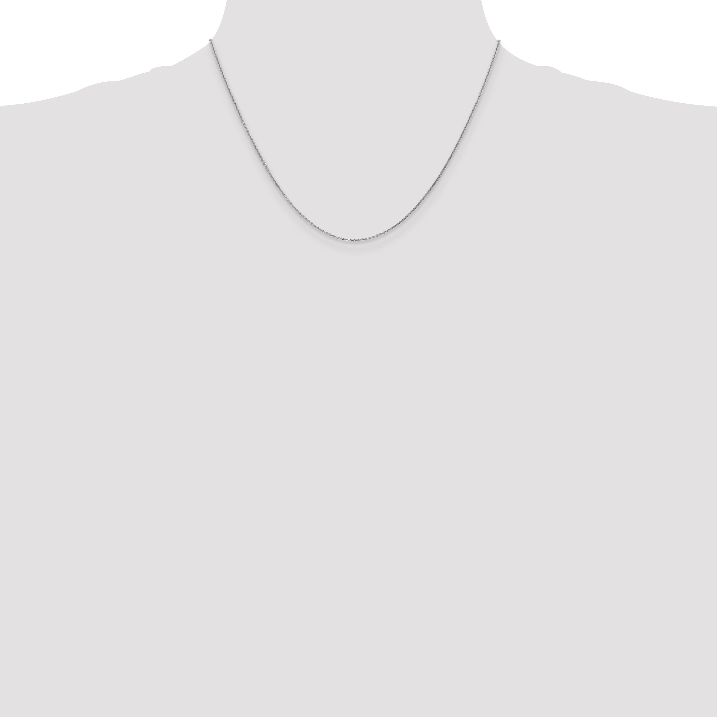 10K White Gold .95mm D/C Cable Chain Necklace