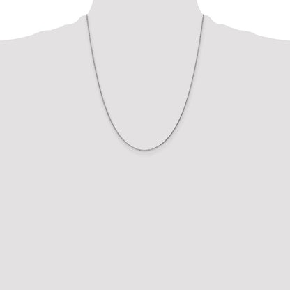 22 Inch 10K White Gold .95mm D/C Cable Chain Necklace