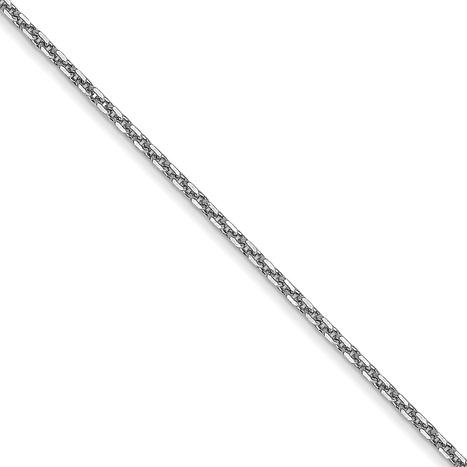 10K White Gold .95mm D/C Cable Chain Necklace