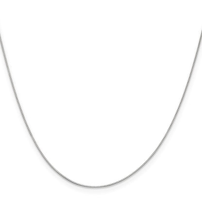 2 Inch 10K White Gold .5mm Baby Box Chain Necklace