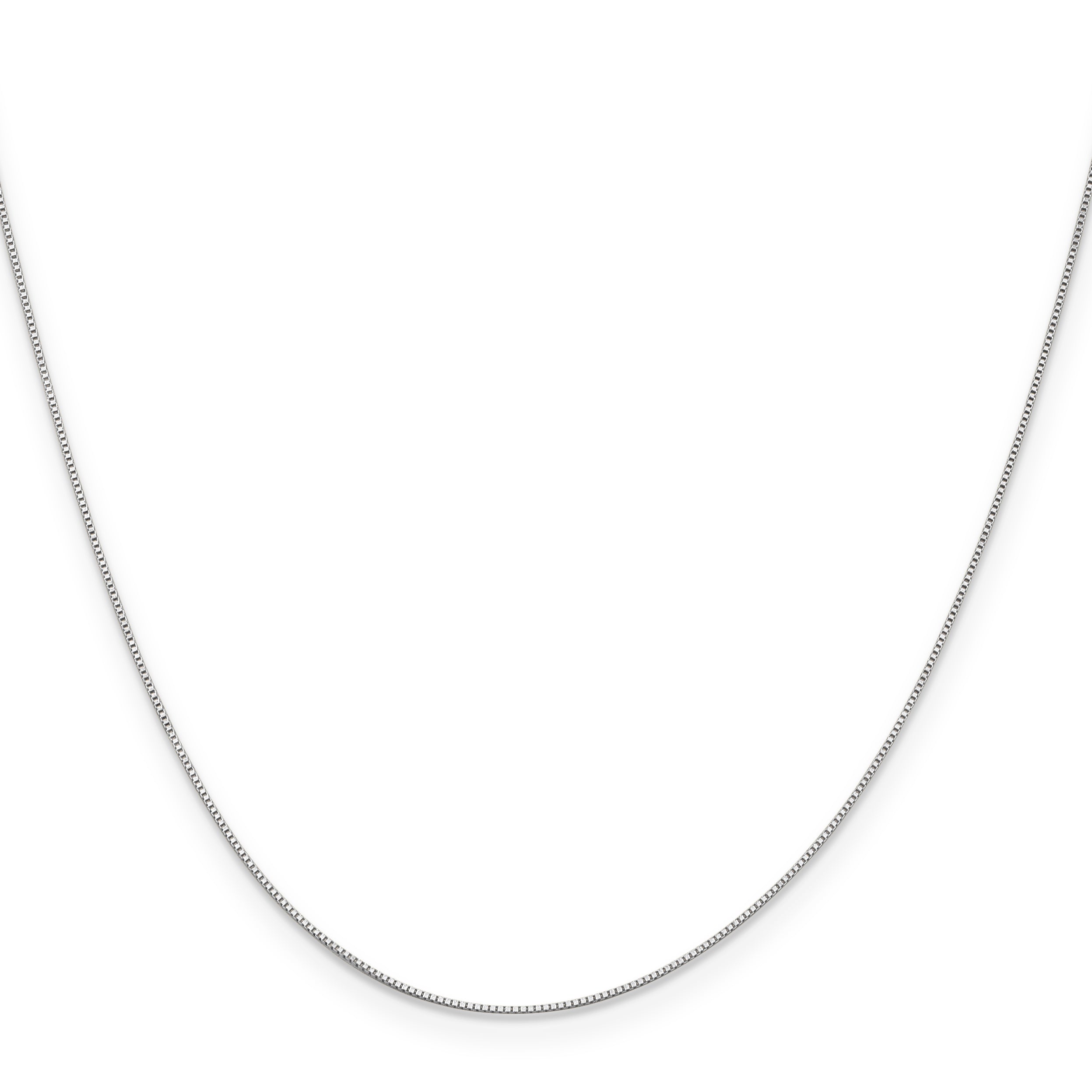 24 Inch 10K White Gold .5mm Baby Box Chain Necklace