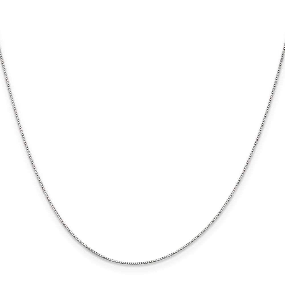 22 Inch 10K White Gold .5mm Baby Box Chain Necklace