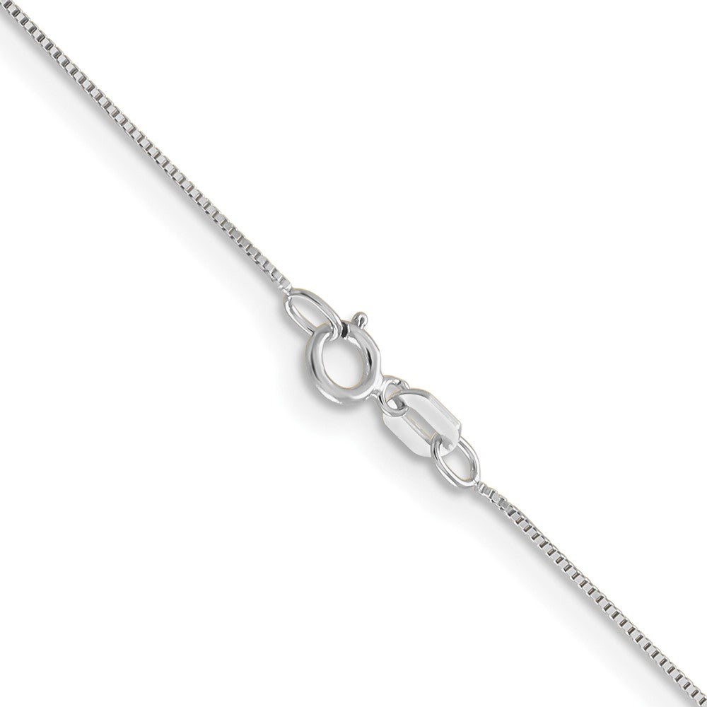 2 Inch 10K White Gold .5mm Baby Box Chain Necklace