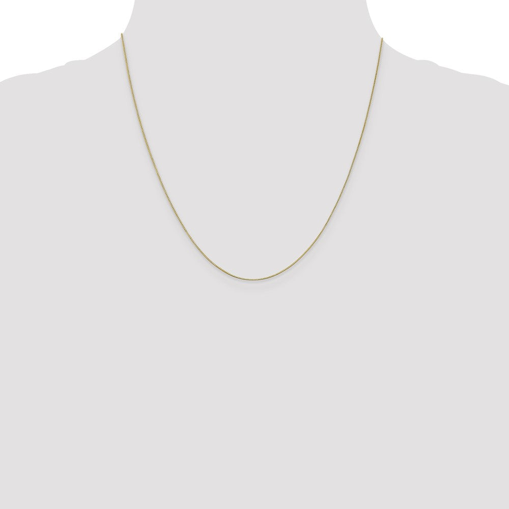 2 Inch 10K White Gold .5mm Baby Box Chain Necklace
