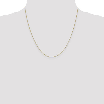 2 Inch 10K White Gold .5mm Baby Box Chain Necklace