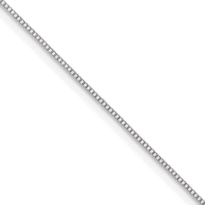 24 Inch 10K White Gold .5mm Baby Box Chain Necklace