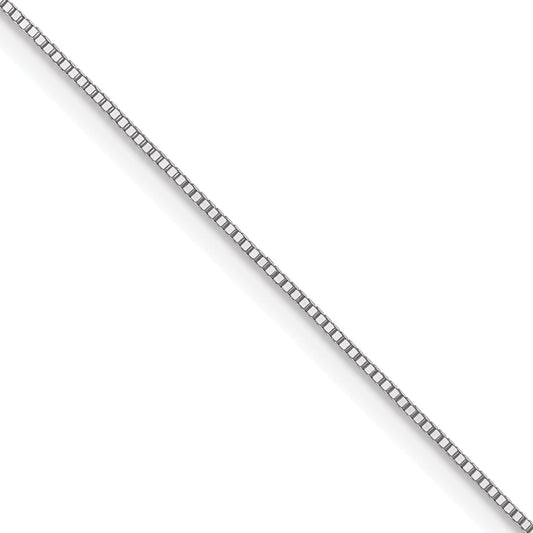 16 Inch 10K White Gold .5mm Baby Box Chain Necklace