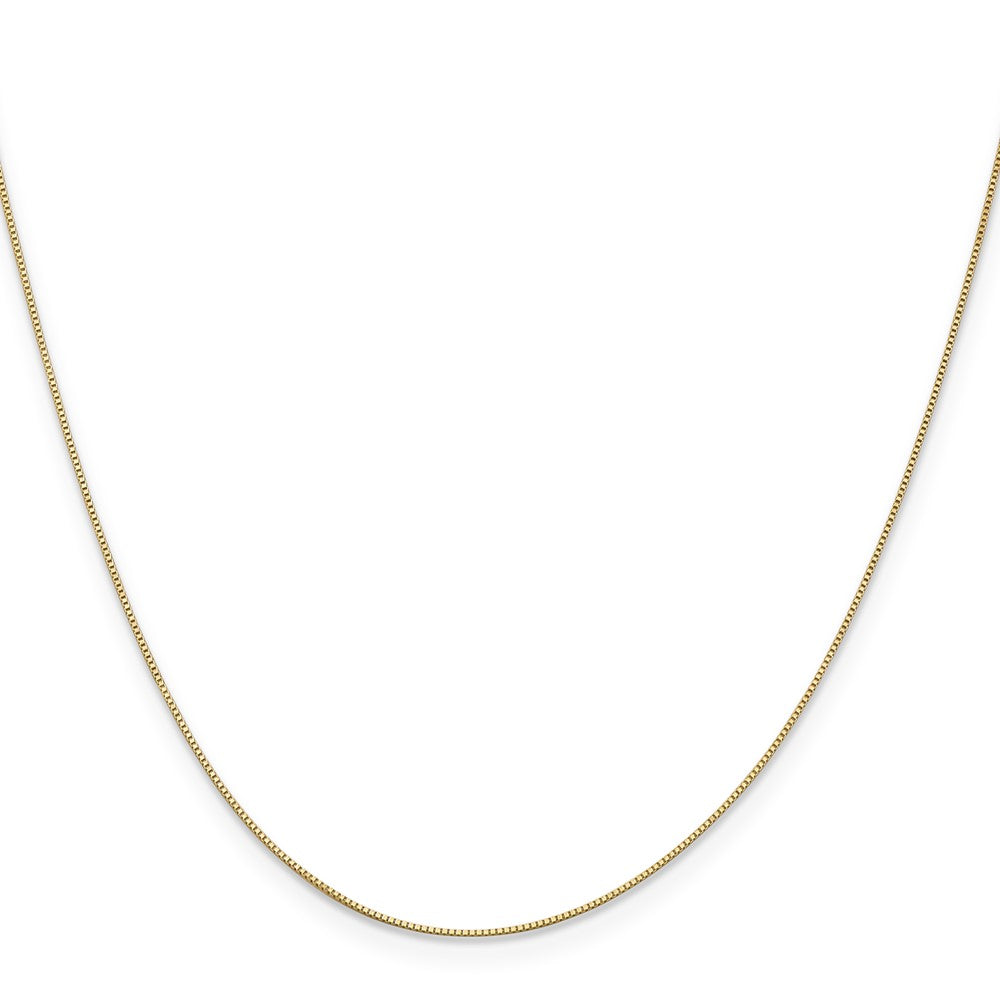 22 Inch 10K Yellow Gold .5mm Baby Box With Lobster Clasp Chain Necklace
