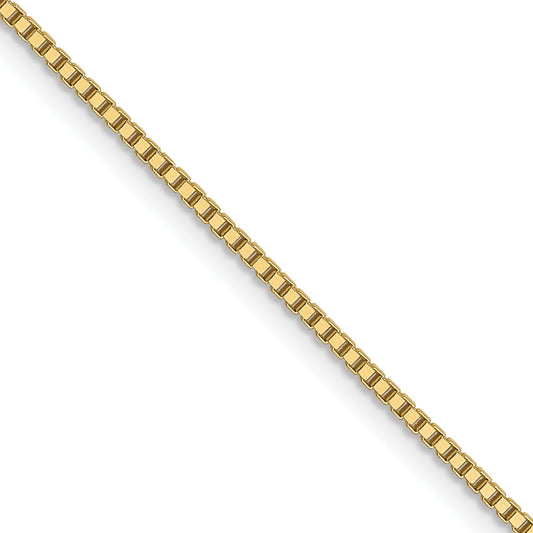 22 Inch 10K Yellow Gold .9mm Box Chain Necklace