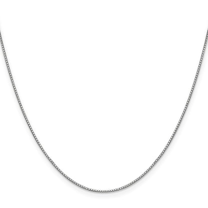 18 Inch 10K White Gold .9mm Box Chain Necklace