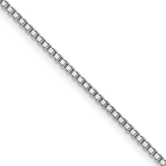 16 Inch 10K White Gold 1mm Box Chain Necklace