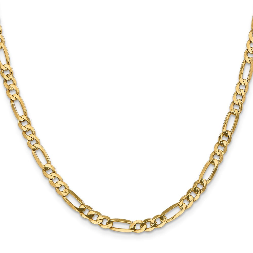 18 Inch 10K Yellow Gold 4.75mm Flat Figaro Chain Necklace