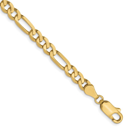 8 Inch 10K Yellow Gold 4.75mm Flat Figaro Chain Bracelet