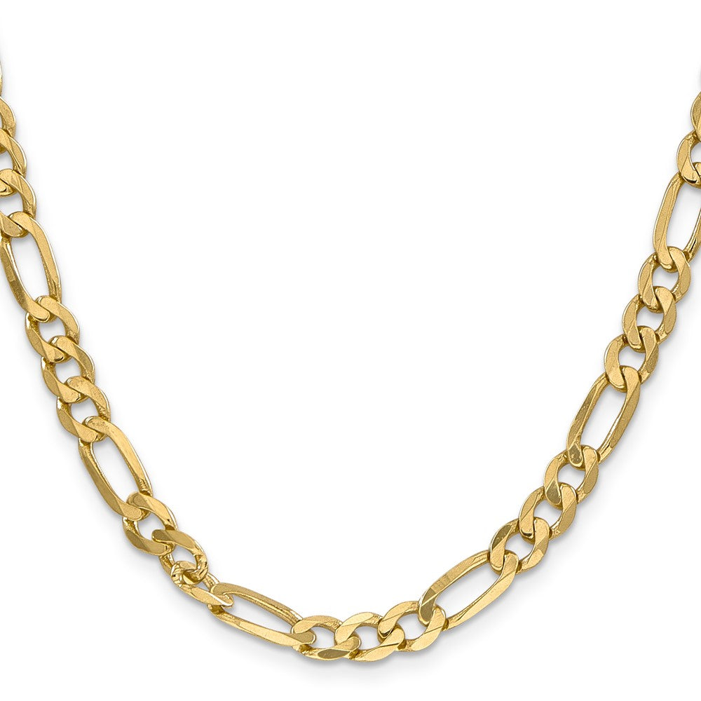 2 Inch 10K Yellow Gold 6.25mm Flat Figaro Chain Necklace