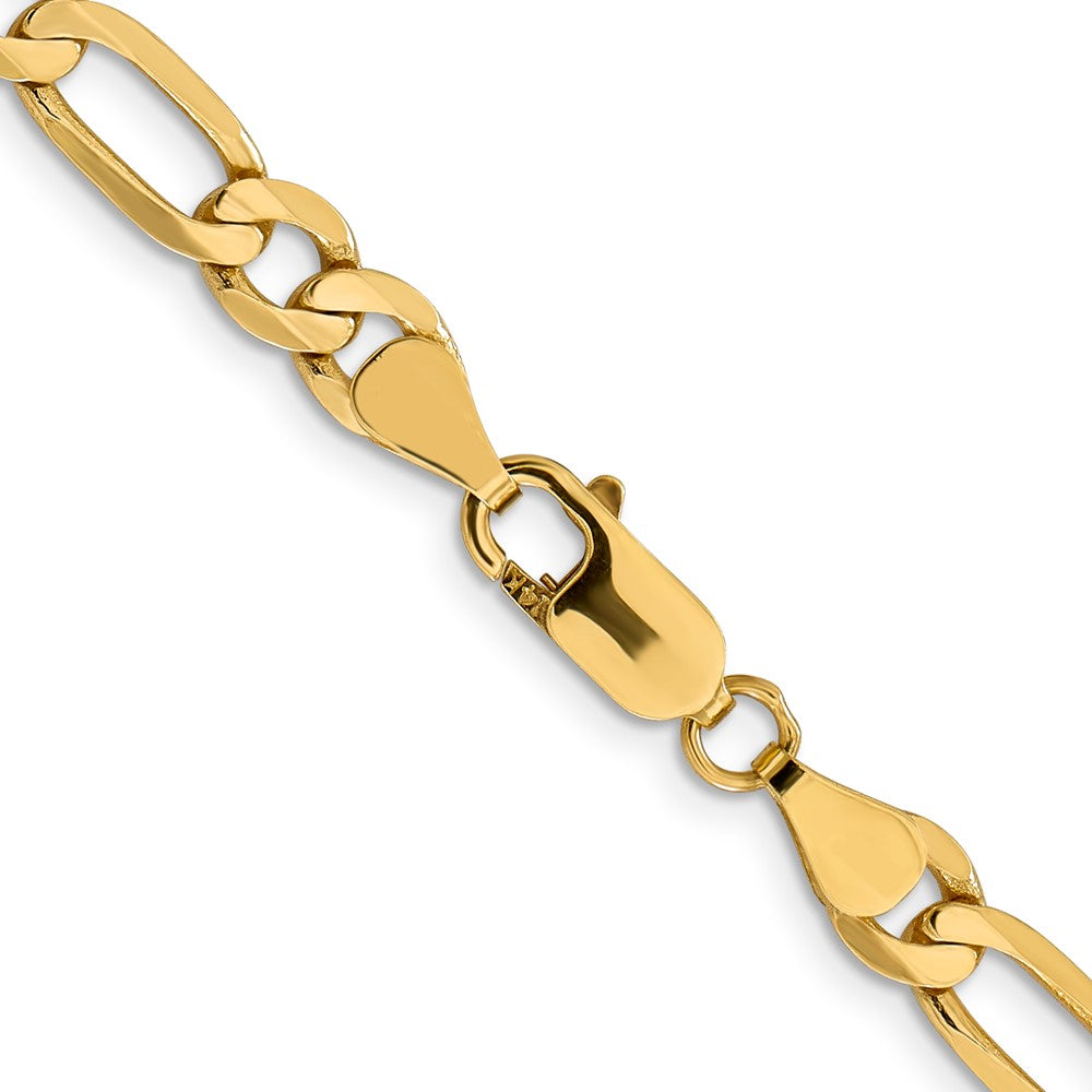 2 Inch 10K Yellow Gold 6.25mm Flat Figaro Chain Necklace