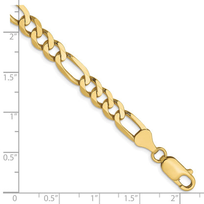8 Inch 10K Yellow Gold 6.25mm Flat Figaro Chain Bracelet