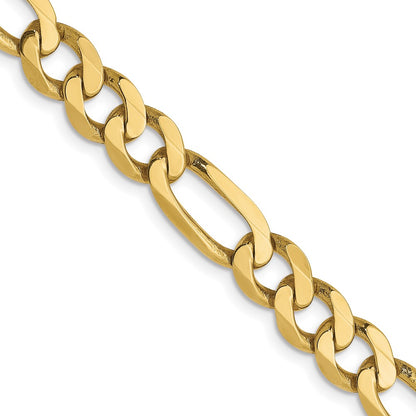 2 Inch 10K Yellow Gold 6.25mm Flat Figaro Chain Necklace