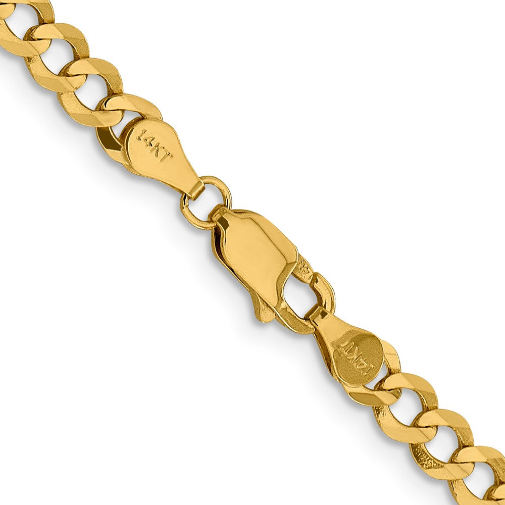 26 Inch 10K Yellow Gold 4.7mm Lightweight Flat Cuban Chain Necklace