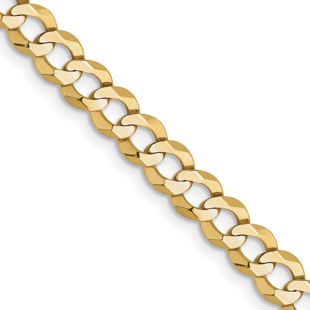 16 Inch 10K Yellow Gold 4.7mm Lightweight Flat Cuban Chain Necklace