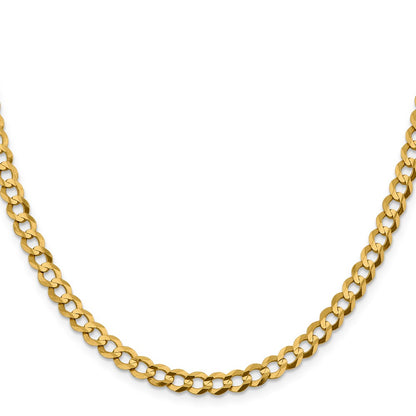 2 Inch 10K Yellow Gold 5.9mm Lightweight Flat Cuban Chain Necklace