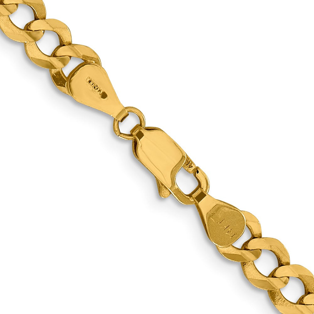 24 Inch 10K Yellow Gold 5.9mm Lightweight Flat Cuban Chain Necklace