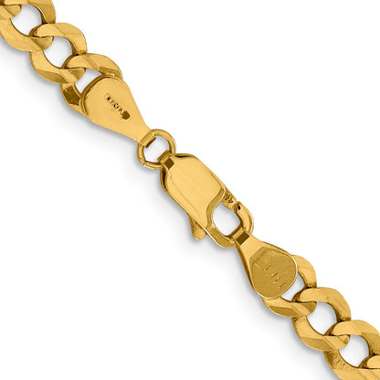 24 Inch 10K Yellow Gold 5.9mm Lightweight Flat Cuban Chain Necklace