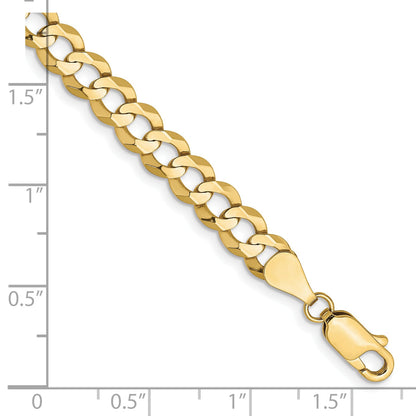 8 Inch 10K Yellow Gold 5.9mm Lightweight Flat Cuban Chain Bracelet