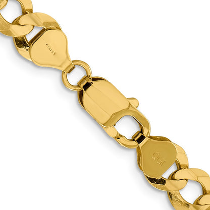 24 Inch 10K Yellow Gold 8.3mm Lightweight Flat Cuban Chain Necklace