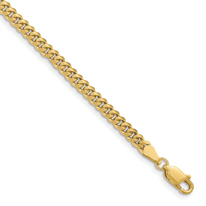 8 Inch 10K Yellow Gold 3.5mm Solid Miami Cuban Chain Bracelet
