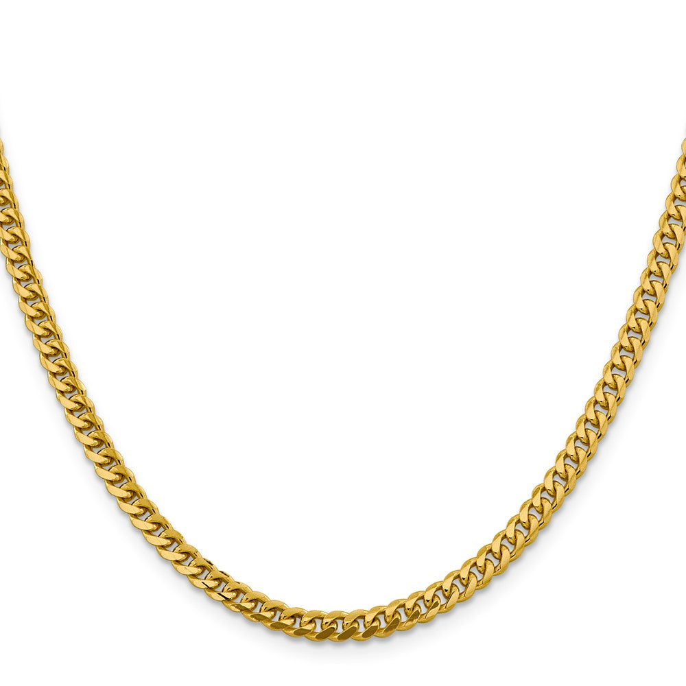 22 Inch 10K Yellow Gold 4.25mm Solid Miami Cuban Chain Necklace