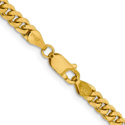 26 Inch 10K Yellow Gold 4.25mm Solid Miami Cuban Chain Necklace