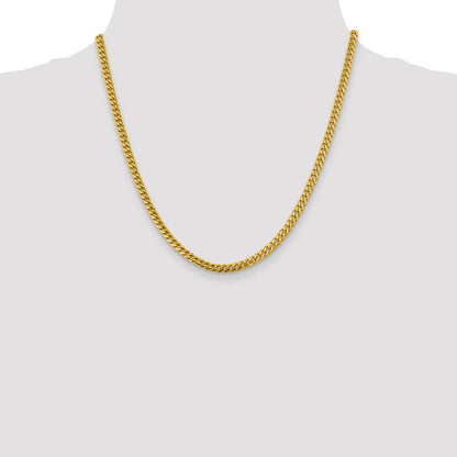 2 Inch 10K Yellow Gold 4.25mm Solid Miami Cuban Chain Necklace