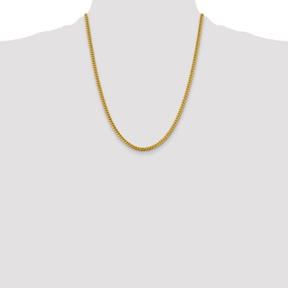 22 Inch 10K Yellow Gold 4.25mm Solid Miami Cuban Chain Necklace