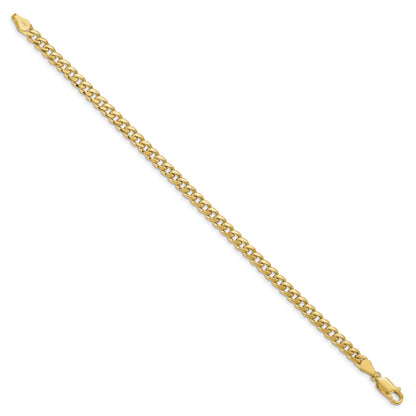 7 Inch 10K Yellow Gold 4.25mm Solid Miami Cuban Chain Bracelet