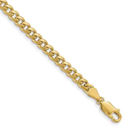 8 Inch 10K Yellow Gold 4.25mm Solid Miami Cuban Chain Bracelet