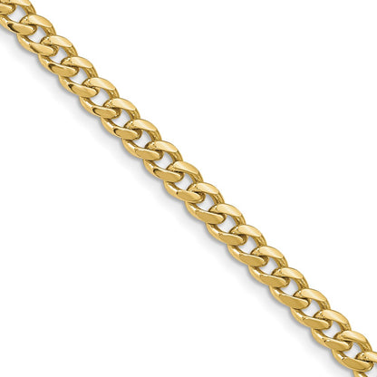 2 Inch 10K Yellow Gold 4.25mm Solid Miami Cuban Chain Necklace