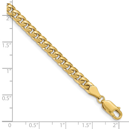 7 Inch 10K Yellow Gold 4.3mm Solid Miami Cuban Chain Bracelet