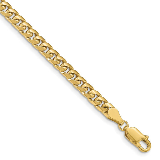 8 Inch 10K Yellow Gold 4.3mm Solid Miami Cuban Chain Bracelet