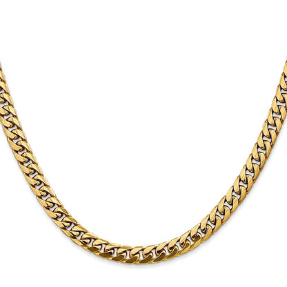 24 Inch 10K Yellow Gold 5mm Solid Miami Cuban Chain Necklace