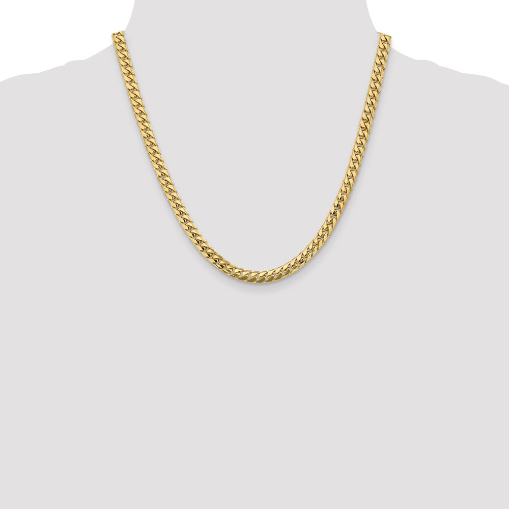 2 Inch 10K Yellow Gold 5.5mm Solid Miami Cuban Chain Necklace