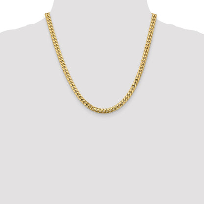 2 Inch 10K Yellow Gold 5.5mm Solid Miami Cuban Chain Necklace